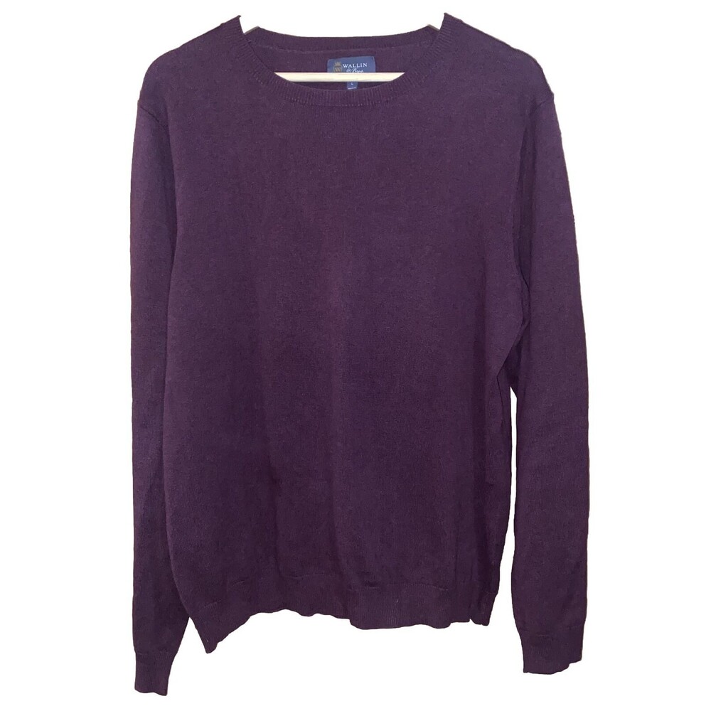 Wallin & Bros. Sweater Men's Size Large Cotton Cashmere Blend Maroon Long Sleeve
